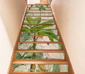 3D Bird Green Leaves 11051 Andrea Haase Stair Risers