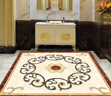 3D Black Pattern WG401 Floor Mural Wallpaper AJ Wallpaper 2 