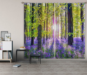 3D Purple Ocean 017 Assaf Frank Curtain Curtains Drapes