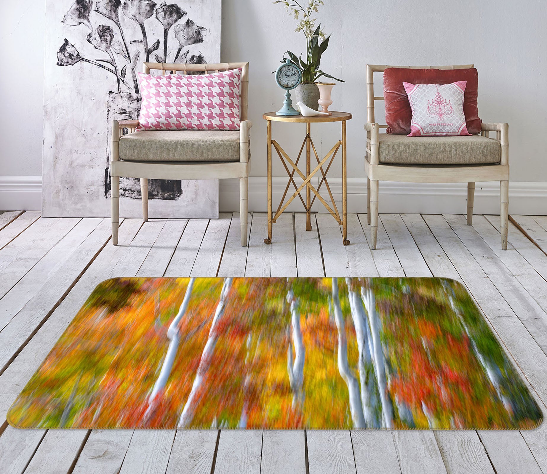3D Autumn Forest 1159 Marco Carmassi Rug Non Slip Rug Mat