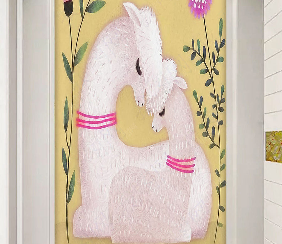 3D Cartoon Alpaca WG169 Wall Murals