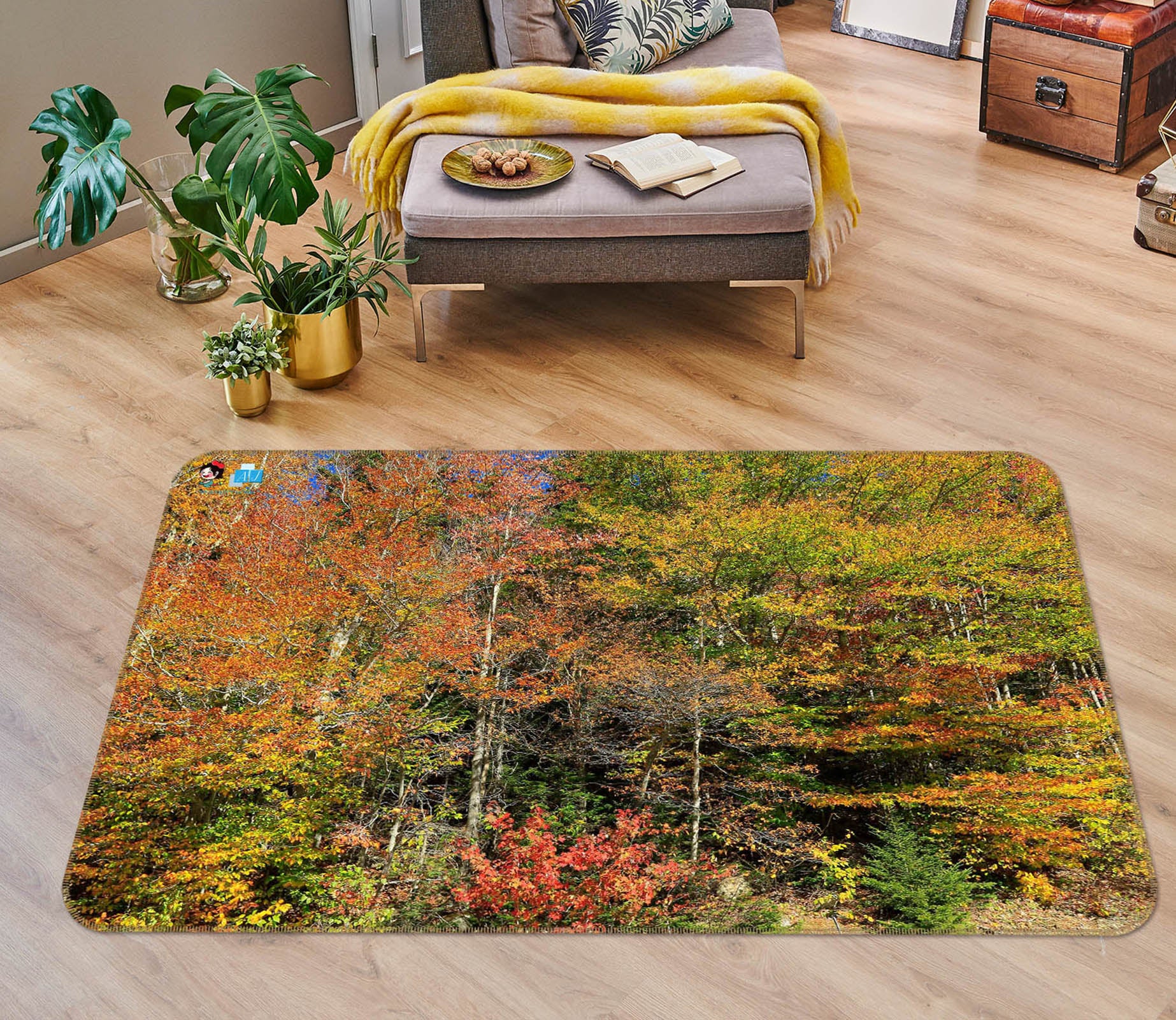 3D Woods Jungle 62226 Kathy Barefield Rug Non Slip Rug Mat