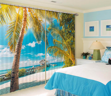 3D Coconut Palm Tree 114 Curtains Drapes