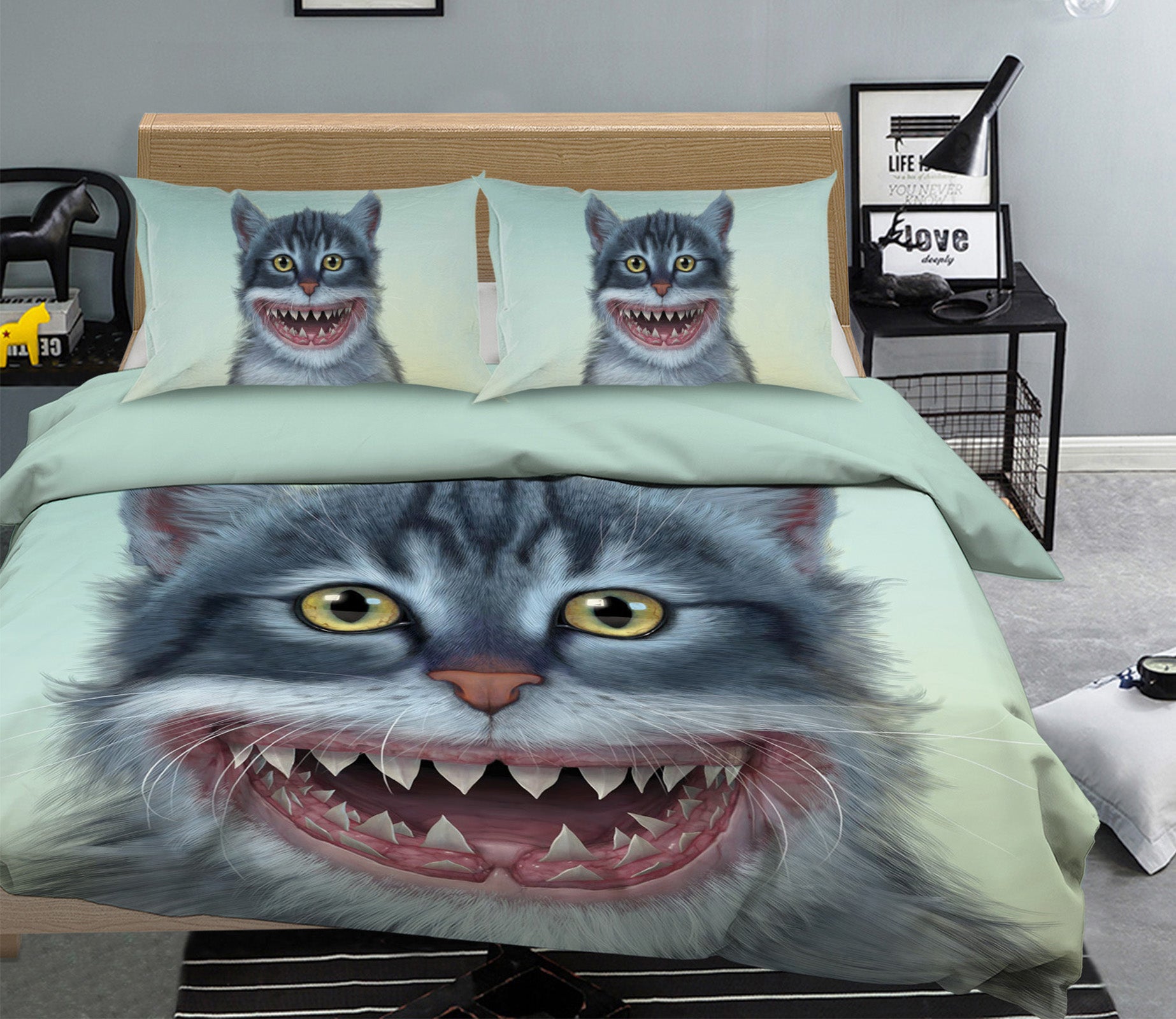 3D Sharkitten 079 Bed Pillowcases Quilt Exclusive Designer Vincent
