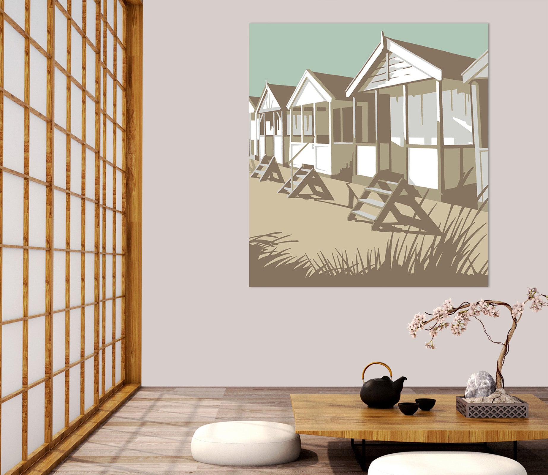 3D Southwold Huts 064 Steve Read Wall Sticker