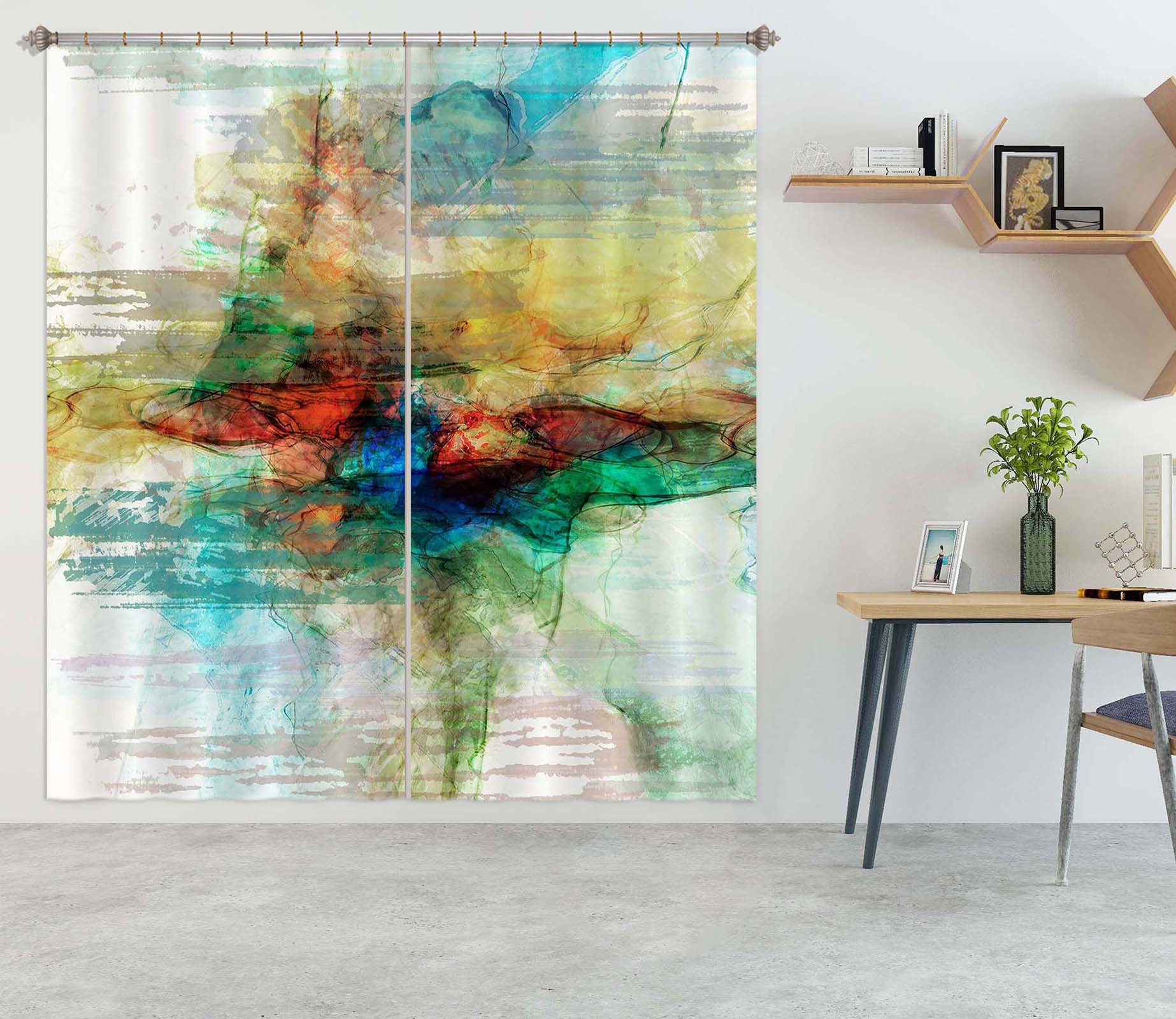 3D Color Collision 235 Michael Tienhaara Curtain Curtains Drapes