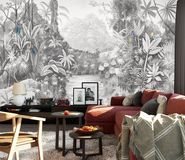 3D Parrot River 1532 Wall Murals