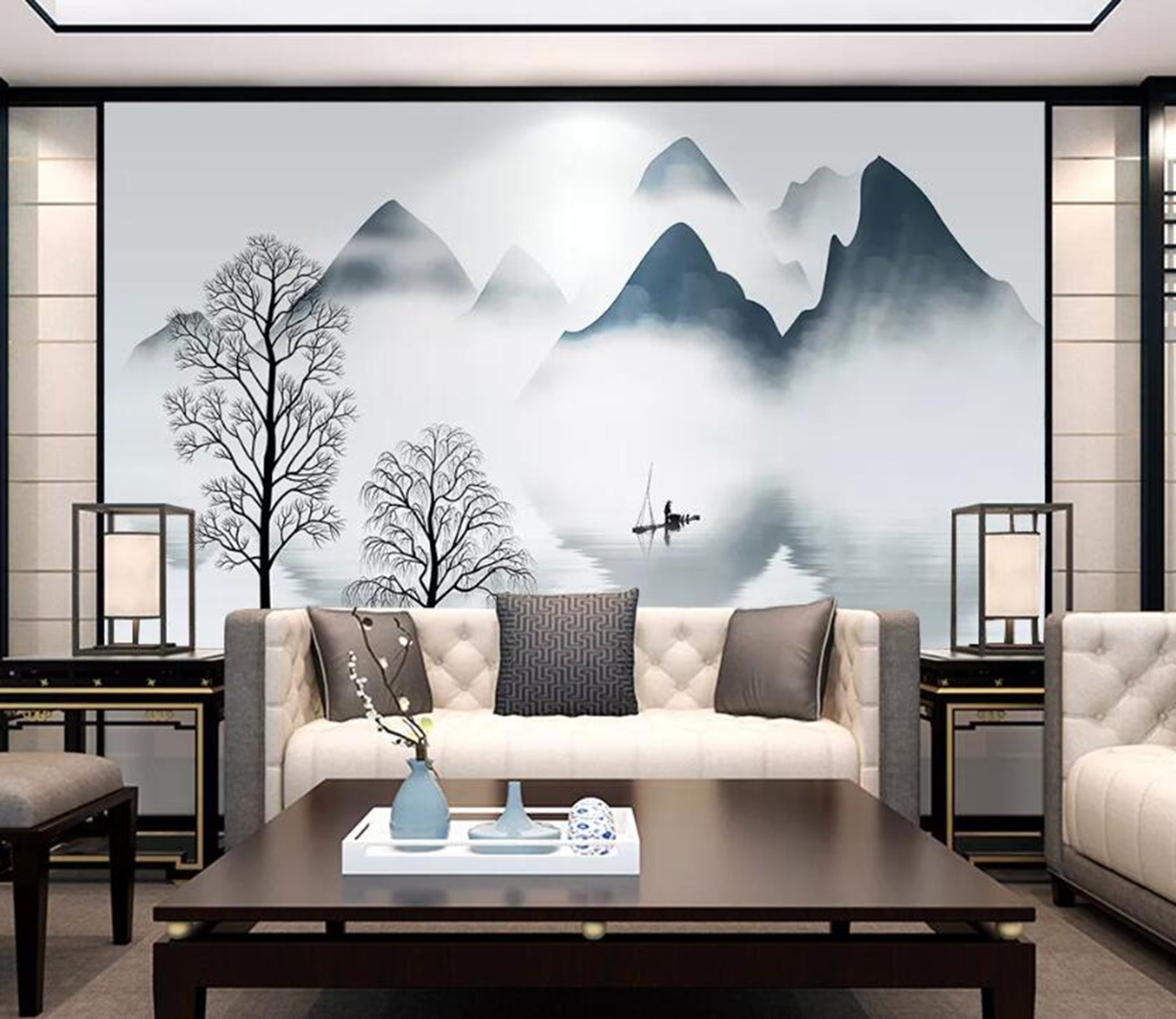 3D Misty Valley WC39 Wall Murals Wallpaper AJ Wallpaper 2 