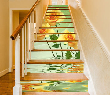 3D Yellow Roses 010 Stair Risers