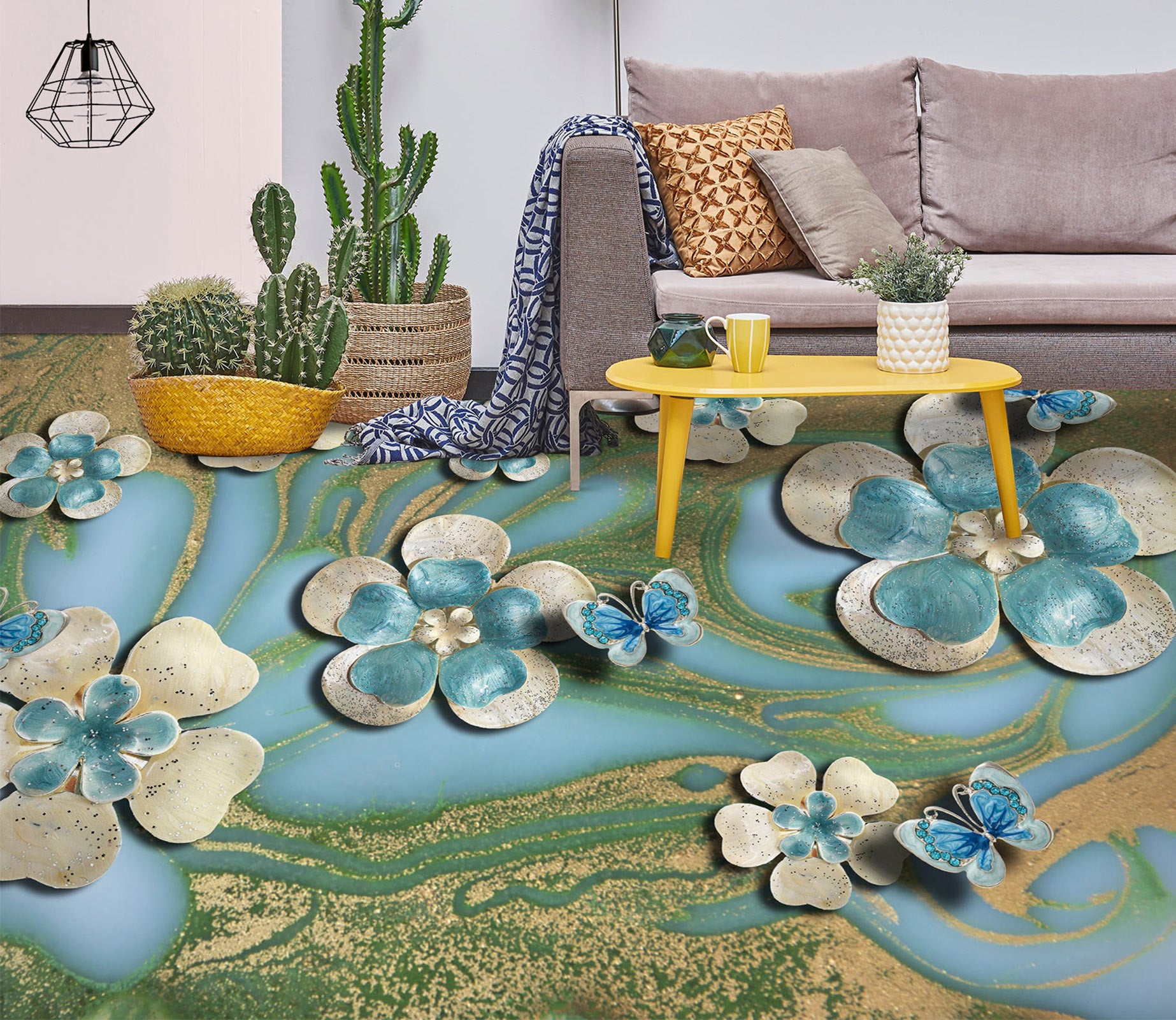 3D Everlasting Metal Flowers 420 Floor Mural  Wallpaper Murals Rug & Mat Print Epoxy waterproof bath floor