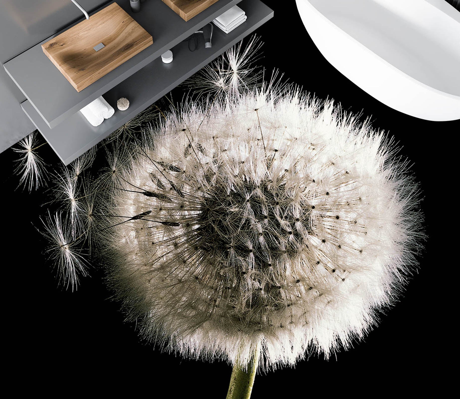 3D Hopeful Dandelion 1305 Floor Mural  Wallpaper Murals Self-Adhesive Removable Print Epoxy