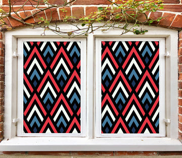 3D Red Triangle 187 Window Film Print Sticker Cling Stained Glass UV Block