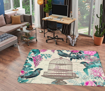 3D Bird Cage 1003 Andrea haase Rug Non Slip Rug Mat Mat AJ Creativity Home 