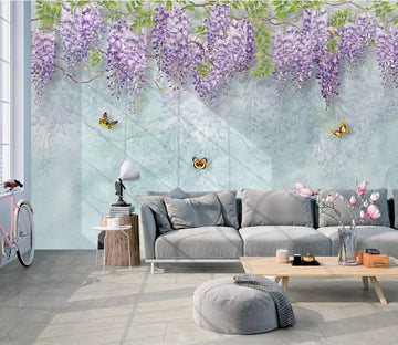 3D Purple Flowers WC97 Wall Murals Wallpaper AJ Wallpaper 2 