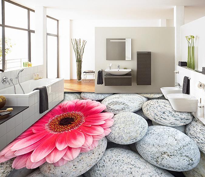 3D Flower Stone WG159 Floor Mural Wallpaper AJ Wallpaper 2 