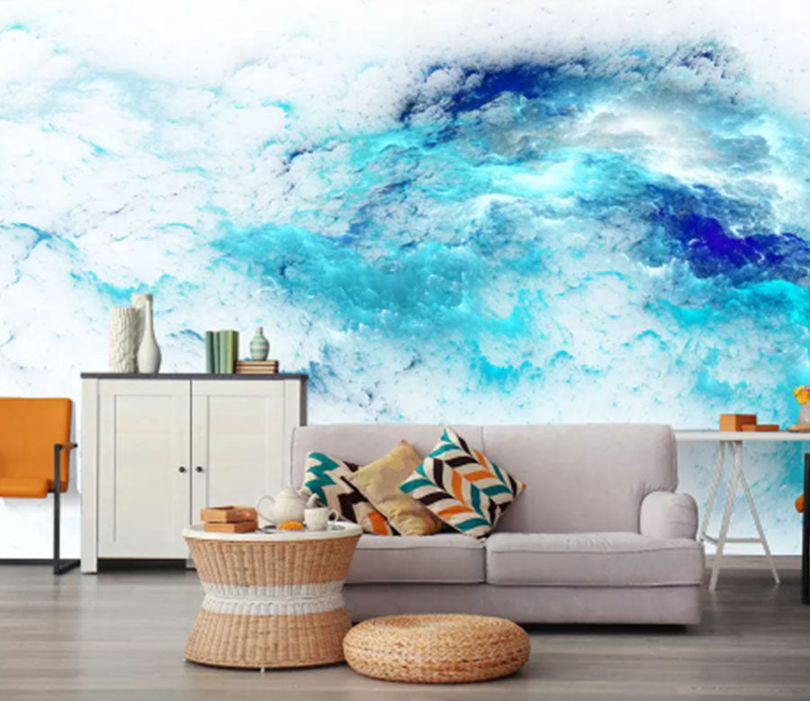 3D Blue Pattern 2118 Wall Murals