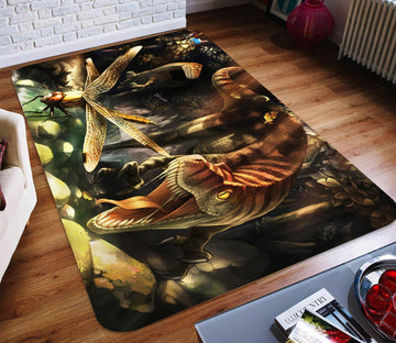 3D Dragonfly Dinosaur 85 Non Slip Rug Mat Mat AJ Creativity Home 