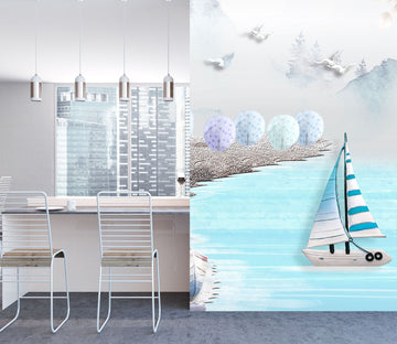 3D Sea Sailing 1825 Wall Murals