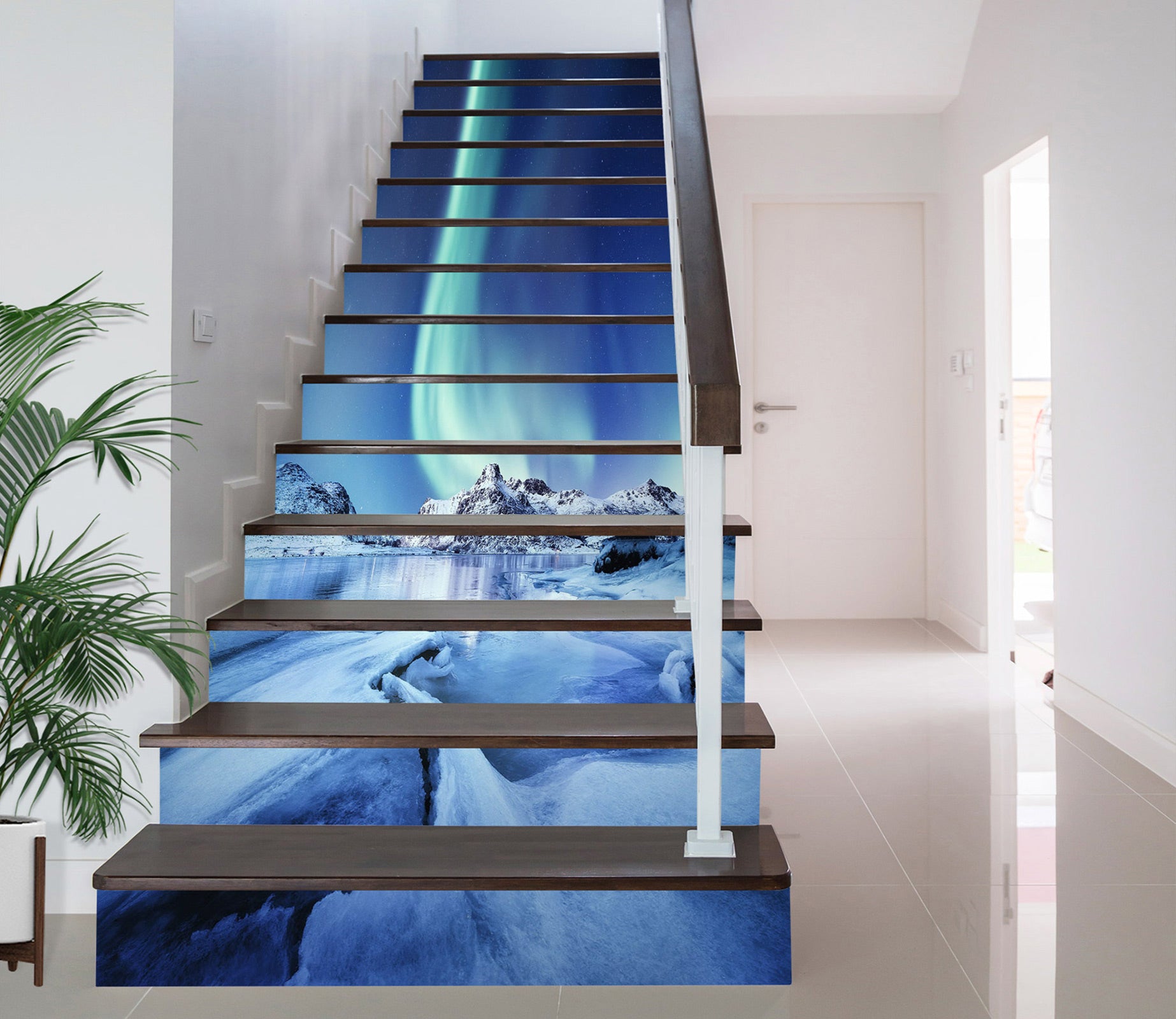 3D Snow World Aurora 373 Stair Risers