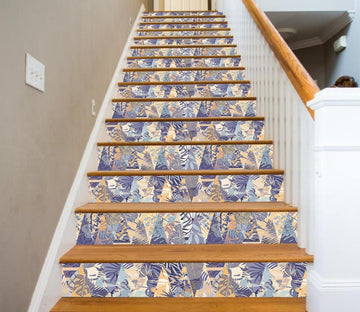 3D Purple Flowers 6886 Marble Tile Texture Stair Risers Wallpaper AJ Wallpaper 