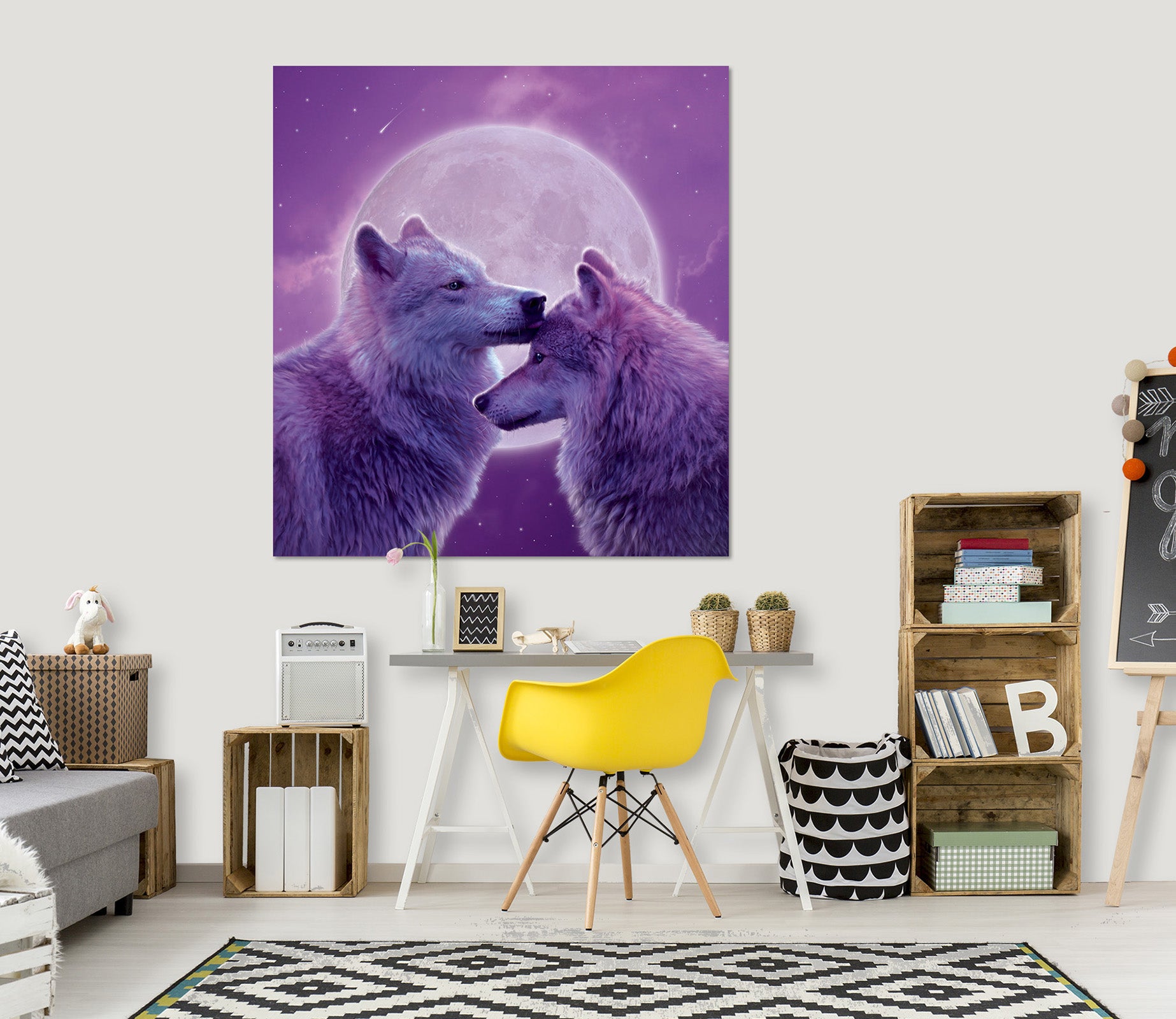 3D Loving Wolves 049 Vincent Hie Wall Sticker