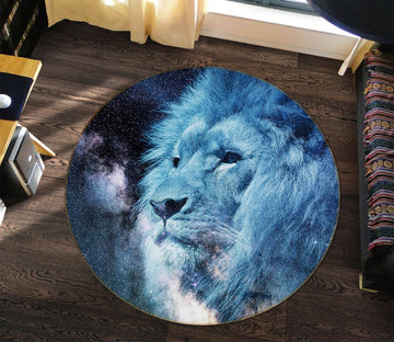 3D Quiet Lion 075 Animal Round Non Slip Rug Mat Mat AJ Creativity Home 