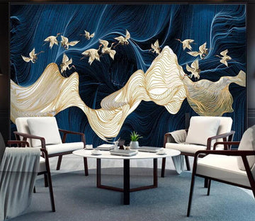 3D Wavy Bird WC22 Wall Murals Wallpaper AJ Wallpaper 2 