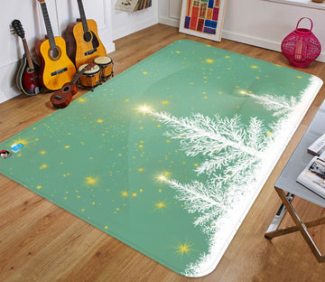 3D Snow White Tree Stars 023 Non Slip Rug Mat Mat AJ Creativity Home 
