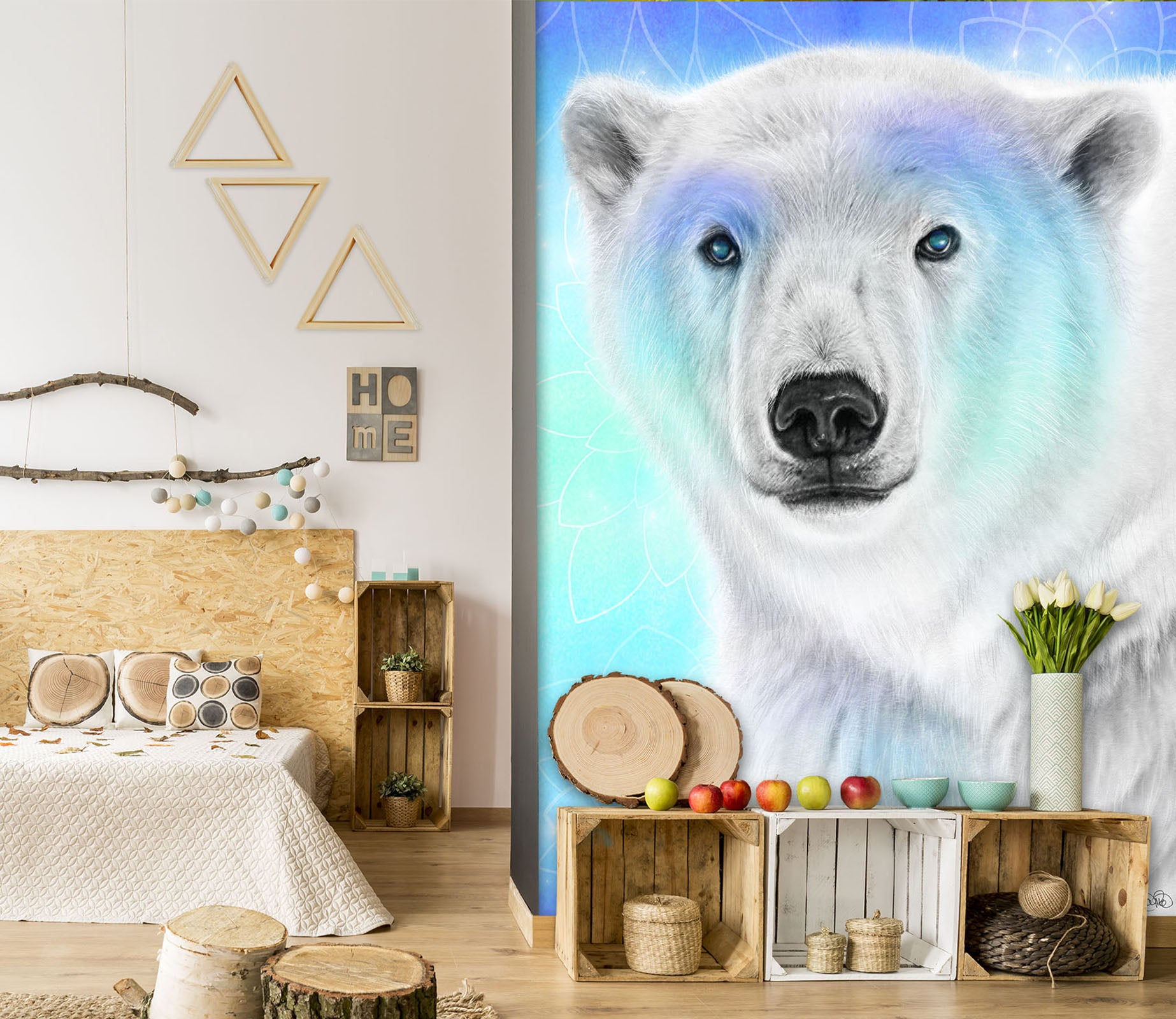 3D Polar Bear 8449 Sheena Pike Wall Mural Wall Murals
