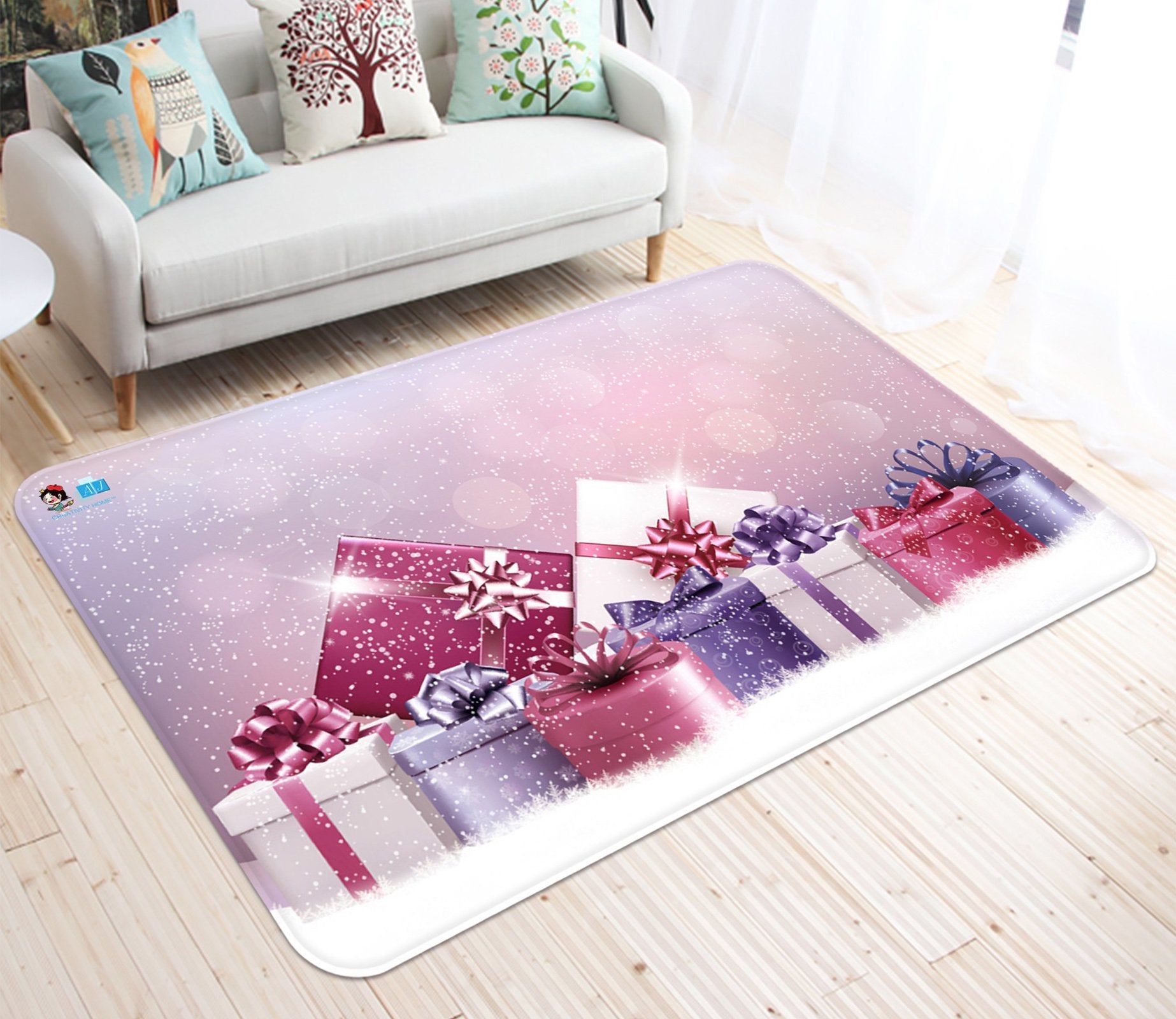 3D Beautiful Gift Box 032 Non Slip Rug Mat Mat AJ Creativity Home 