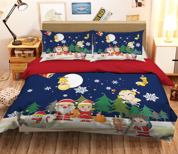 3D Santa Claus Tree 31137 Christmas Quilt Duvet Cover Xmas Bed Pillowcases