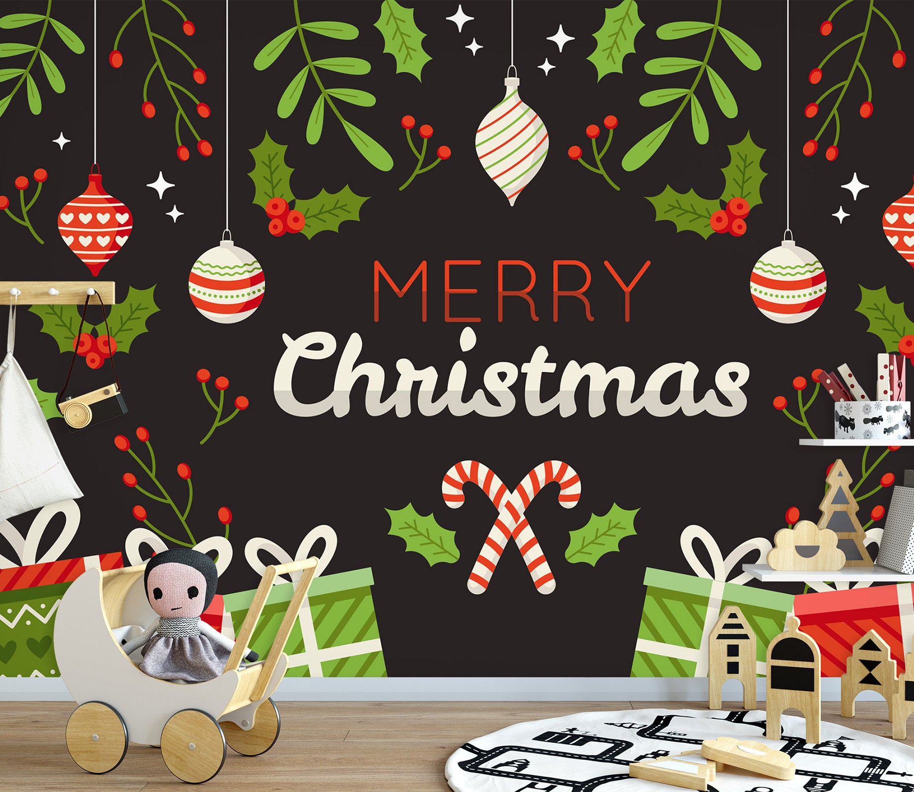 3D Leaves Gift Box 57131 Wall Murals