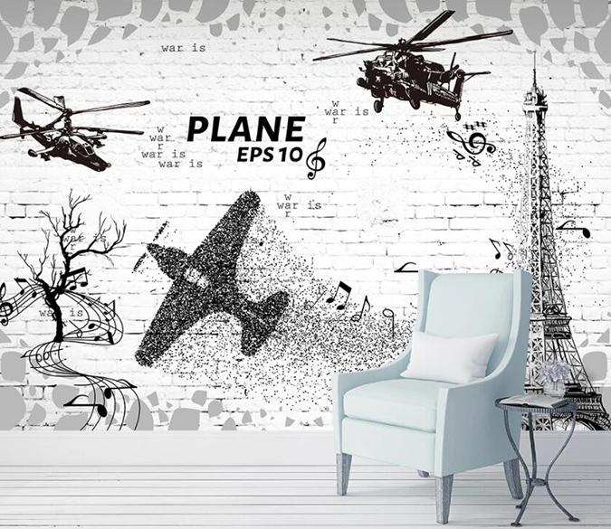 3D Aircraft City 476 Wall Murals Wallpaper AJ Wallpaper 2 