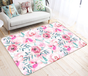 3D Leaves Flower 087 Uta Naumann Rug Non Slip Rug Mat