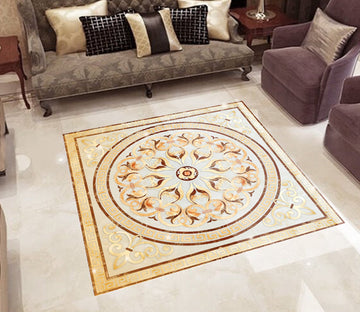 3D Round Yellow Pattern WG373 Floor Mural Wallpaper AJ Wallpaper 2 