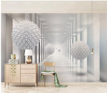 3D White Sphere 2046 Wall Murals