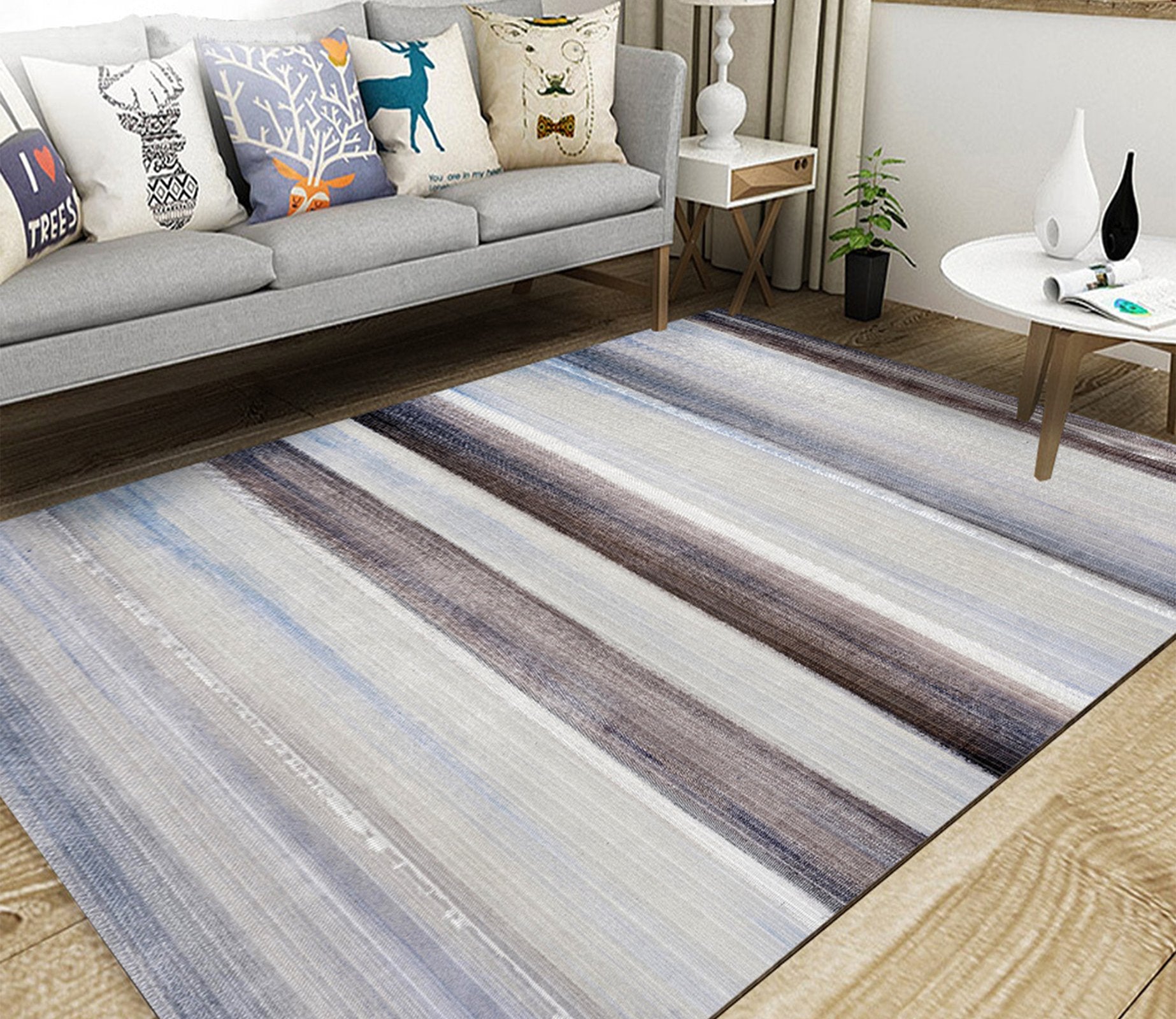 3D Color Stripe WG079 Non Slip Rug Mat Mat AJ Creativity Home 