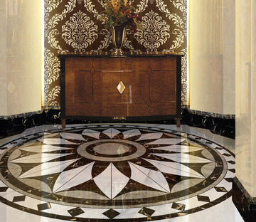 3D Black Marble Diamond Pattern WG396 Floor Mural Wallpaper AJ Wallpaper 2 