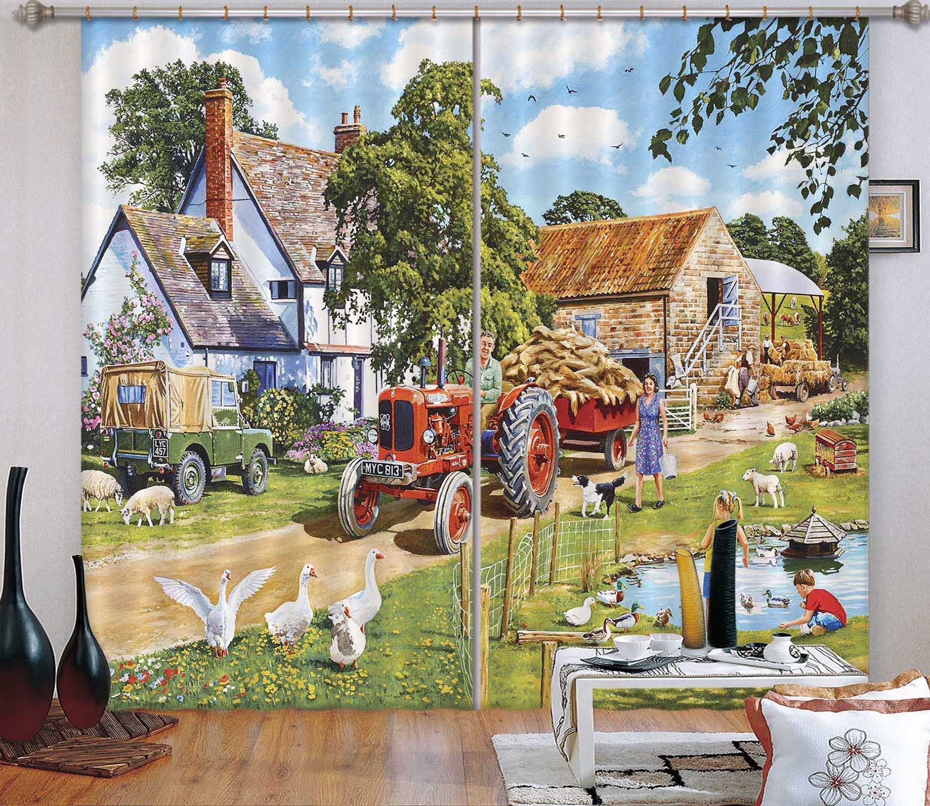 3D A Family Farm 037 Trevor Mitchell Curtain Curtains Drapes Wallpaper AJ Wallpaper 