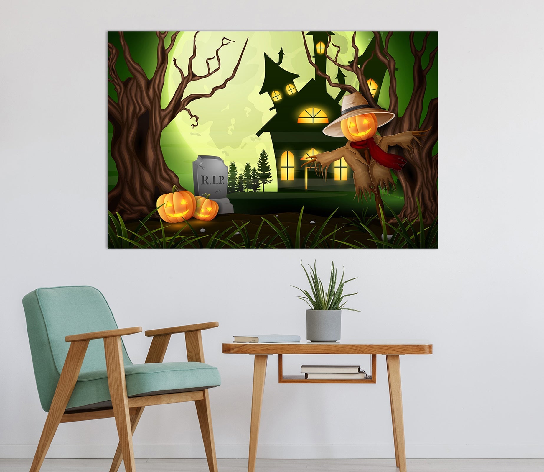 3D Haunted House Pumpkin 018 Halloween Wall Stickers Wallpaper AJ Wallpaper 2 