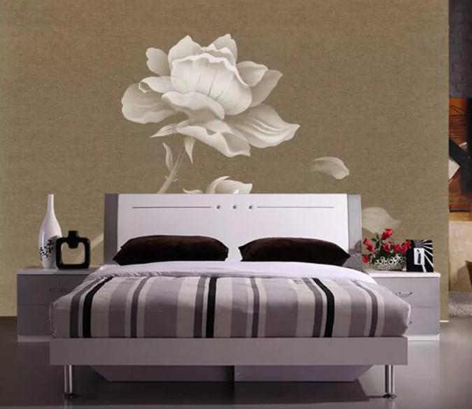 3D White Lotus 088 Wall Murals Wallpaper AJ Wallpaper 2 