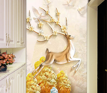 3D Yellow Tree Fawn WC815 Wall Murals