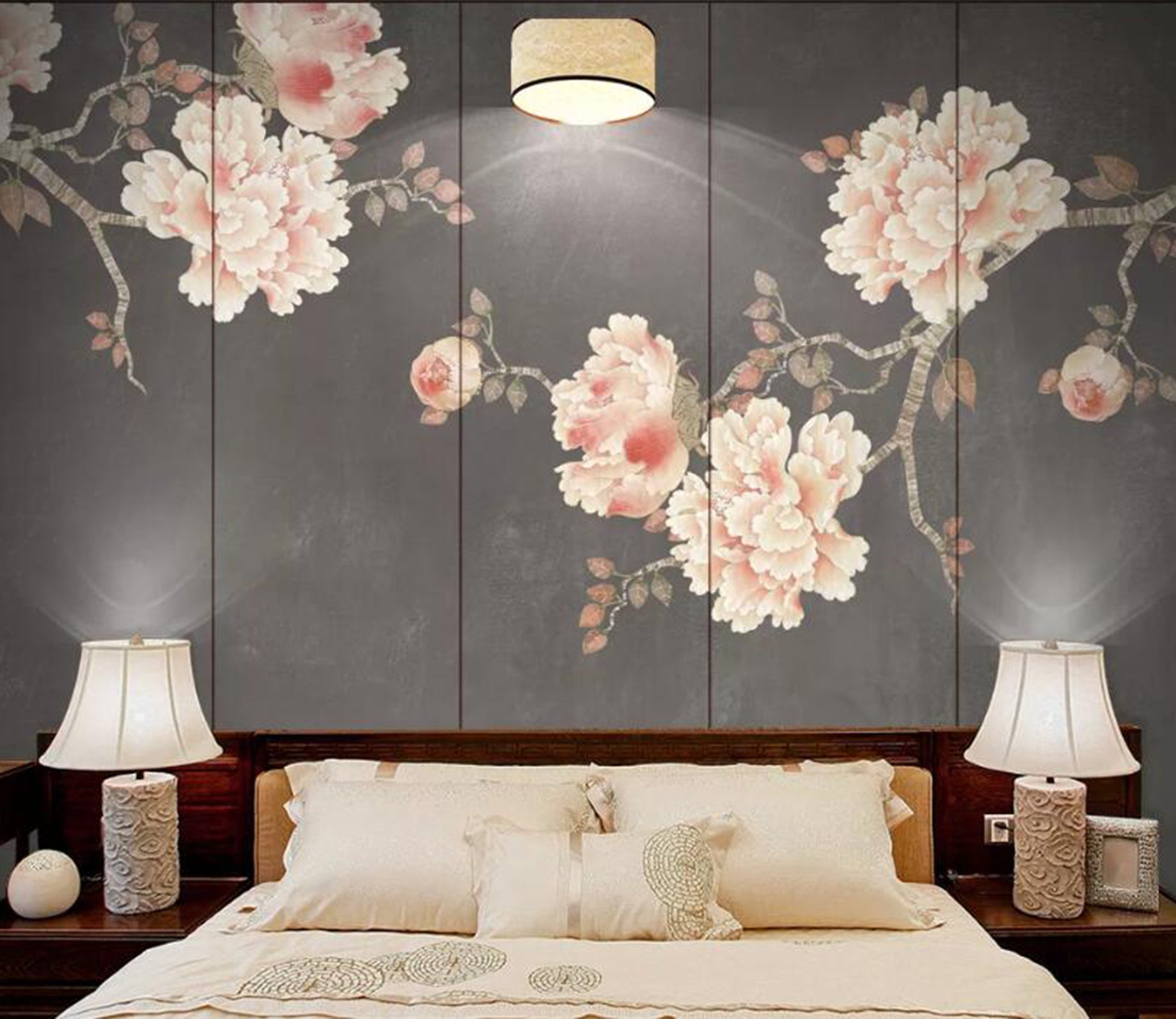 3D Pink Flowers WC62 Wall Murals Wallpaper AJ Wallpaper 2 