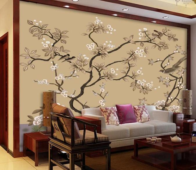 3D Plum Tree 885 Wall Murals Wallpaper AJ Wallpaper 2 