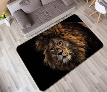3D Yellow Lion 105 Animal Non Slip Rug Mat