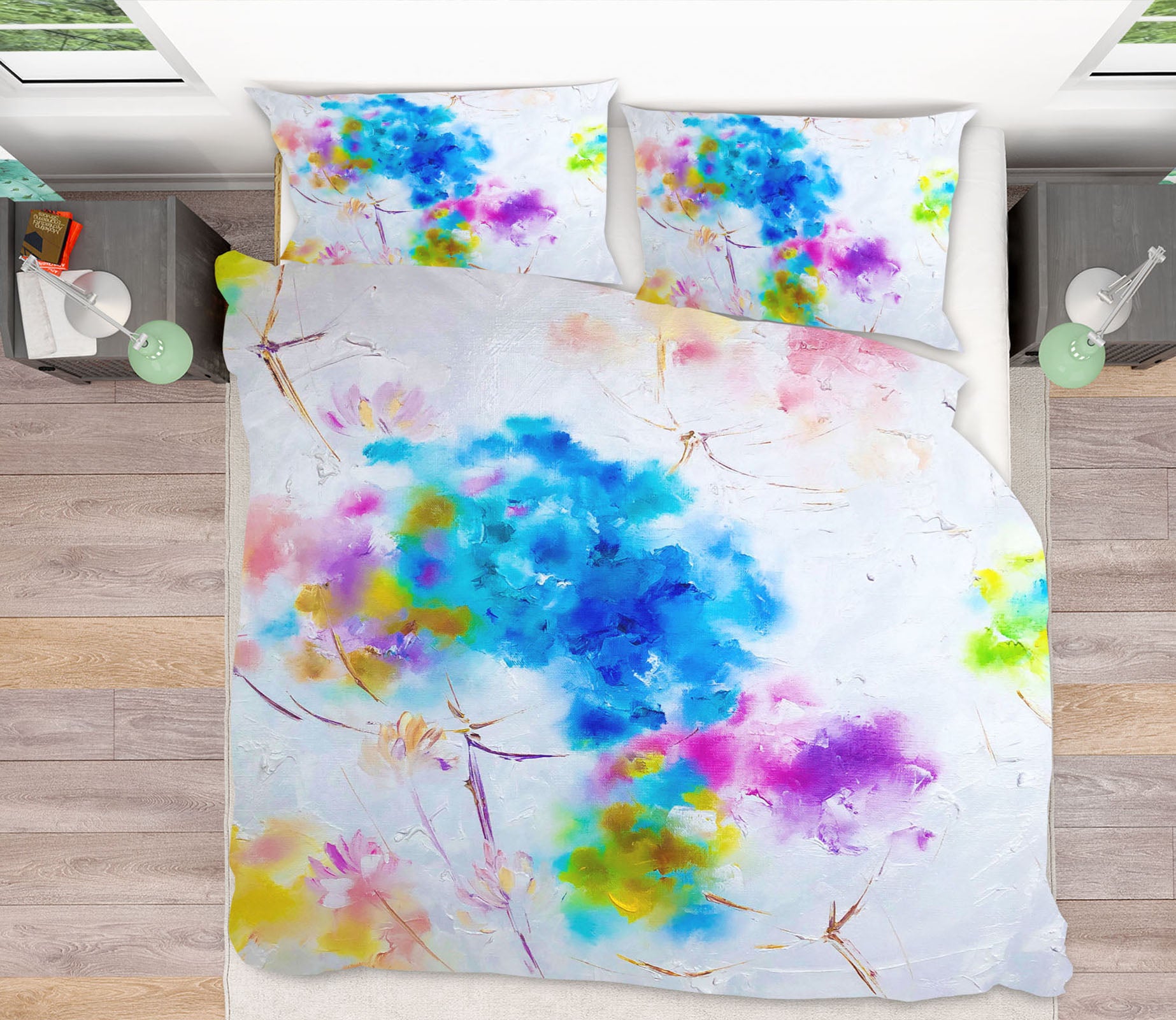 3D Watercolor Flowers 600 Skromova Marina Bedding Bed Pillowcases Quilt
