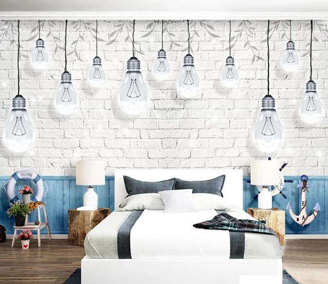 3D White Light Bulb 440 Wall Murals Wallpaper AJ Wallpaper 2 