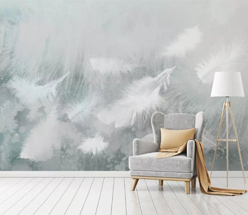 3D White Fluff WC1904 Wall Murals