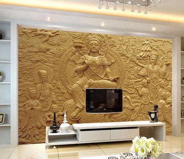3D Carving Buddha WC604 Wall Murals