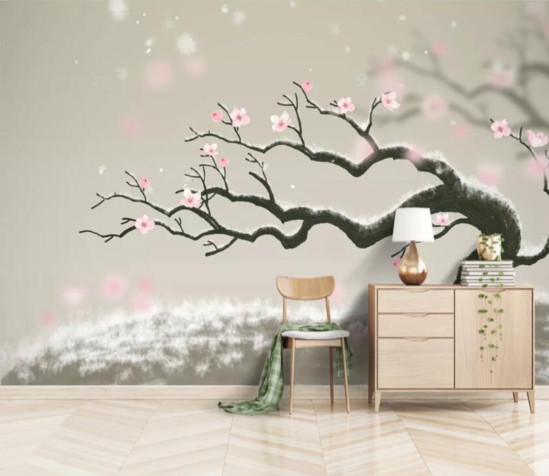 3D Branch Plum WC03 Wall Murals Wallpaper AJ Wallpaper 2 